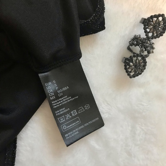 SMALL H&M BLACK GLITTER BODYSUIT - Picture 7 of 7